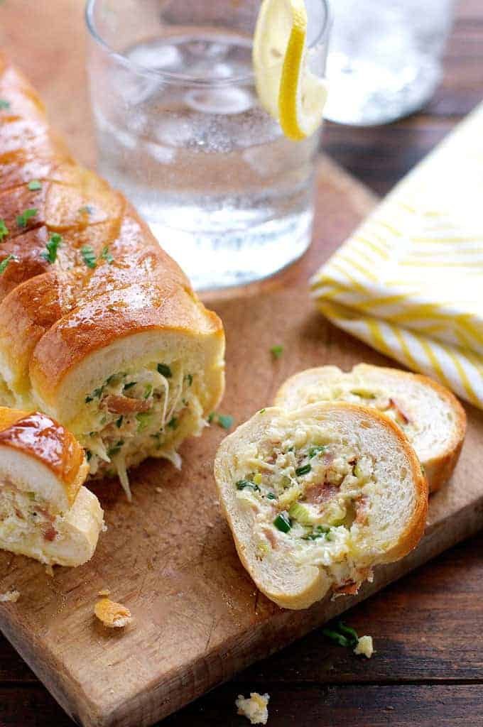 Cheesy Jalapeno Bacon Stuffed Baguette with Garlic Butter - like your favourite dip and cheesy garlic bread had a baby!