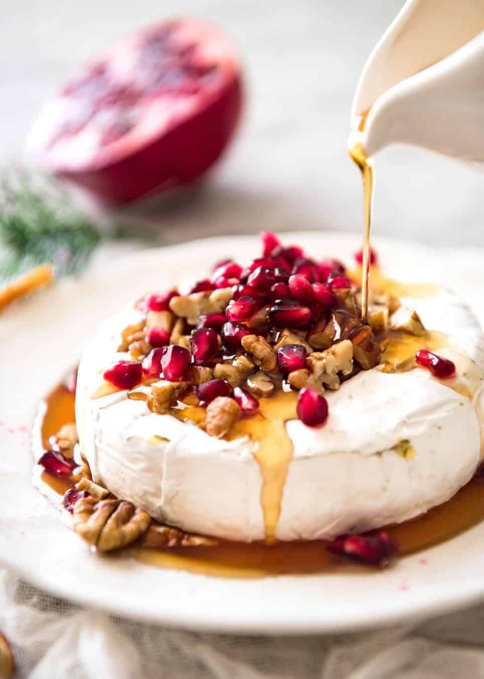 3 Minute Melty Festive Brie - Just microwave for 1 minute and you have an almost-instant baked brie appetizer! www.recipetineats.com