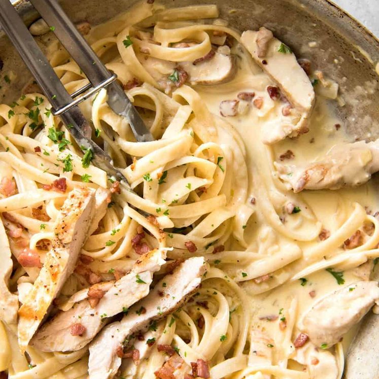 Creamy Chicken and Bacon Pasta - for all those days when nothing but a creamy pasta will do. recipetineats.com