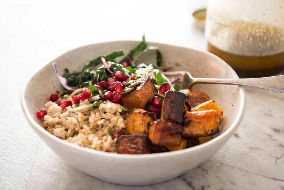 Easy Salad Dressing Recipes - Long Shelf Life, Ready To Use - Pomegranate Molasses Dressing and Asian Sesame Dressing www.recipetineats.com