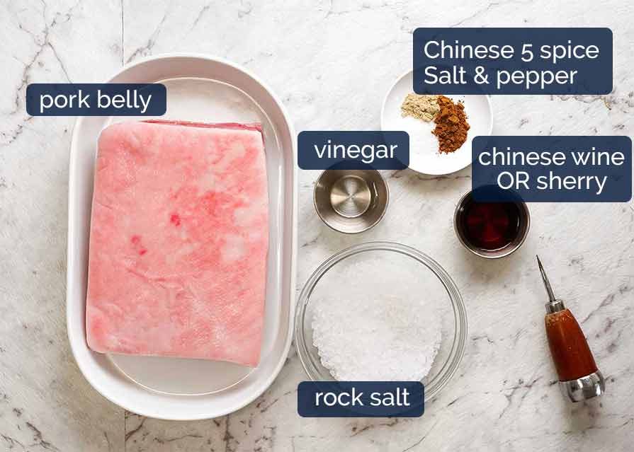 Ingredients in Chinese Crispy Pork Belly