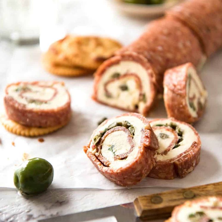 Salami Cream Cheese Roll Up - Great inexpensive party food idea! www.recipetineats.com