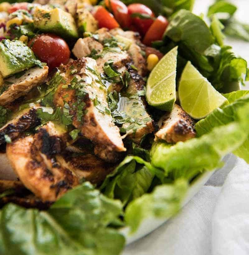 Close up of chicken for Mexican Chicken Salad