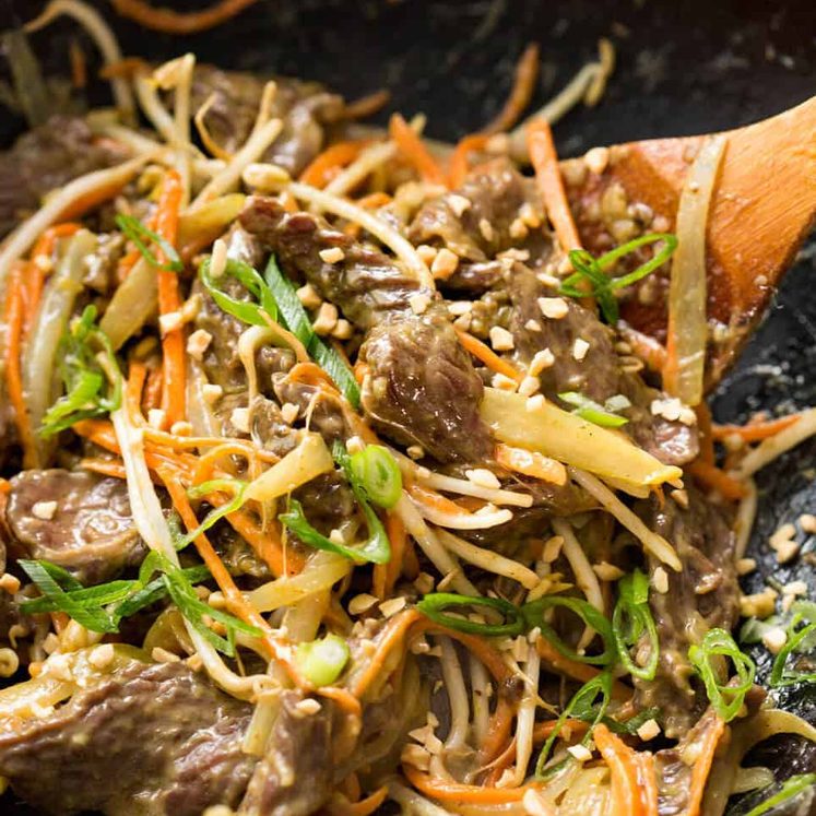 This Satay Peanut Stir Fry is almost too good to be true - it's SO FAST and SO EASY and tastes incredible! recipetineats.com