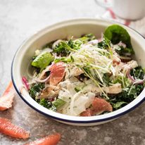 Souvla San Francisco restaurant chicken salad copycat - this San Fran Chicken Salad with Yoghurt Ranch Dressing is sensational - satisfying, filling, and loaded with incredible flavours and textures. recipetineats.com