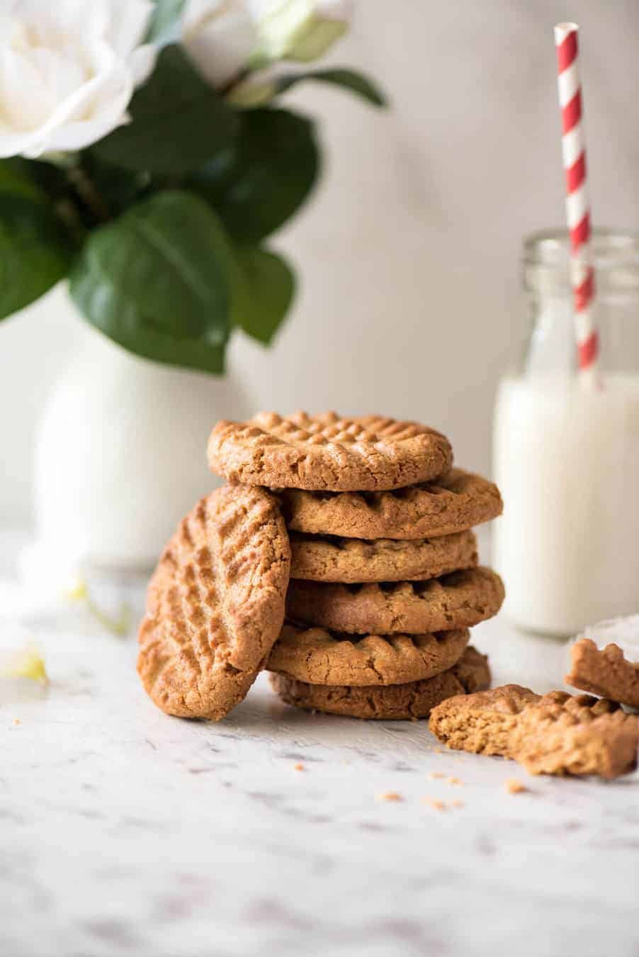 The World's Best Easy Peanut Butter Cookies are SOFT and CHEWY. Peanut butter, brown sugar and egg is all you need! www.recipetineats.com