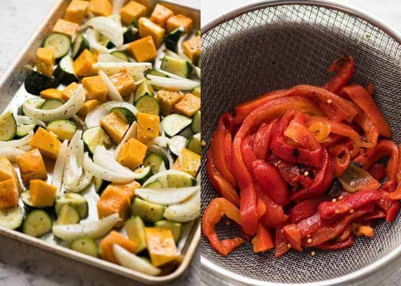 Roasted Vegetables and Chargrilled Peppers for Vegetarian Lasagna