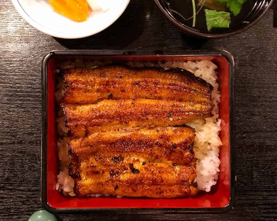 Unagi - Japanese grilled eel over rice in Asakusa