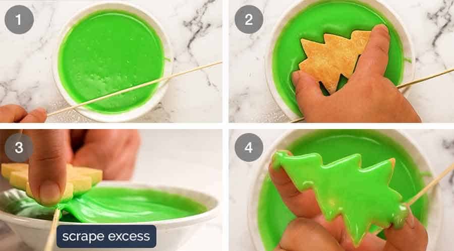 Easy way to ice sugar cookies (Christmas Cookies)