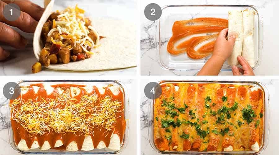 How to assemble Chicken Enchiladas