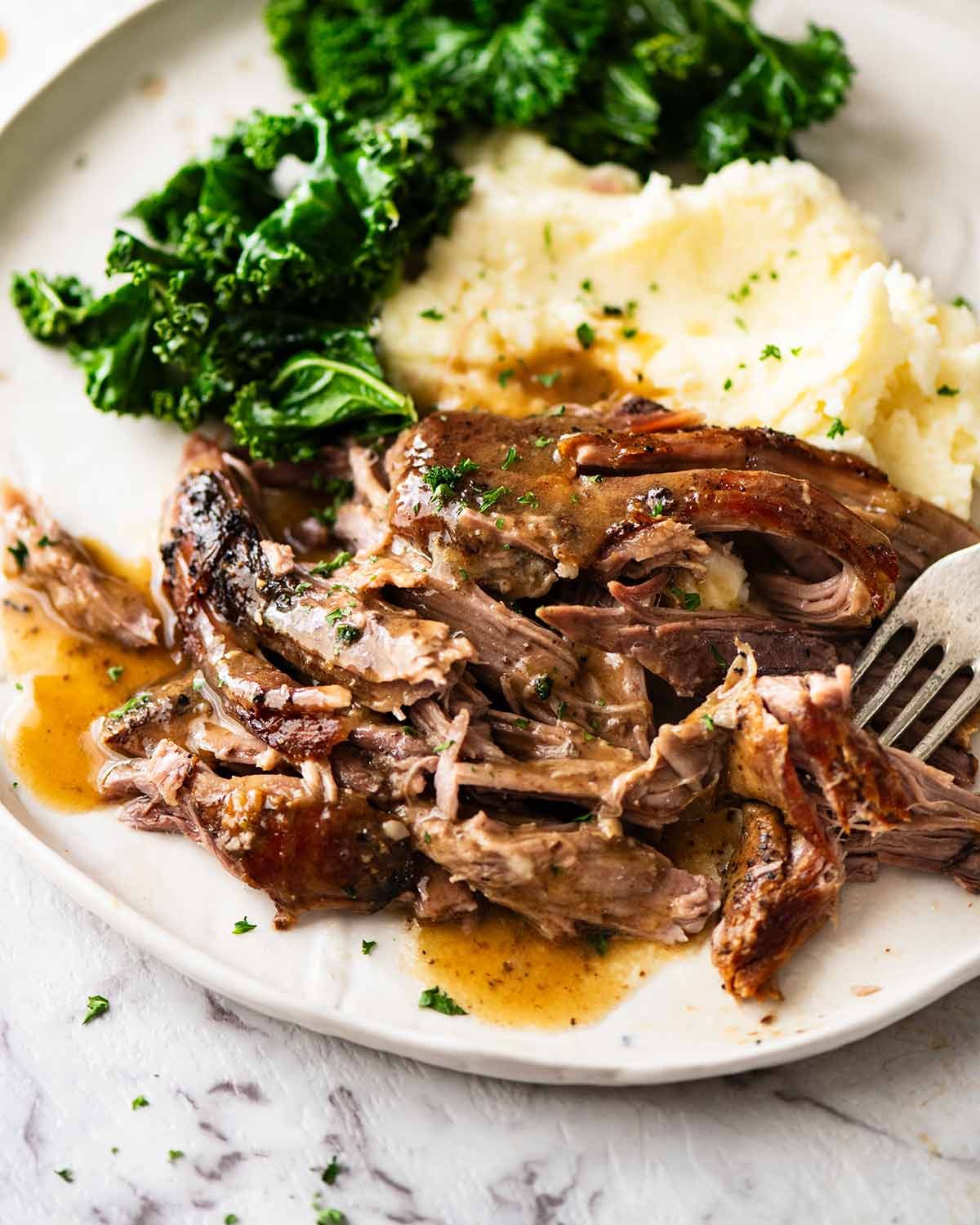Slow Roasted Leg of Lamb with Rosemary and Garlic