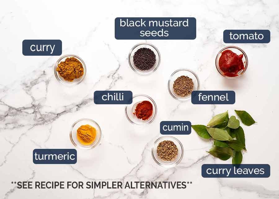 Spices used in Vegetable Samosa Pie