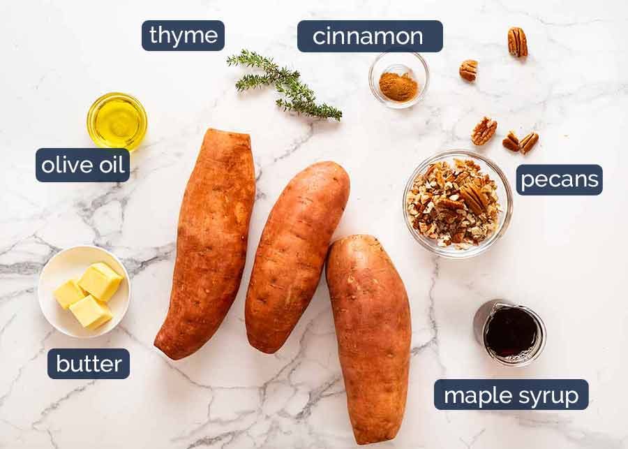 Ingredients in Fondant Sweet Potatoes with Maple Butter
