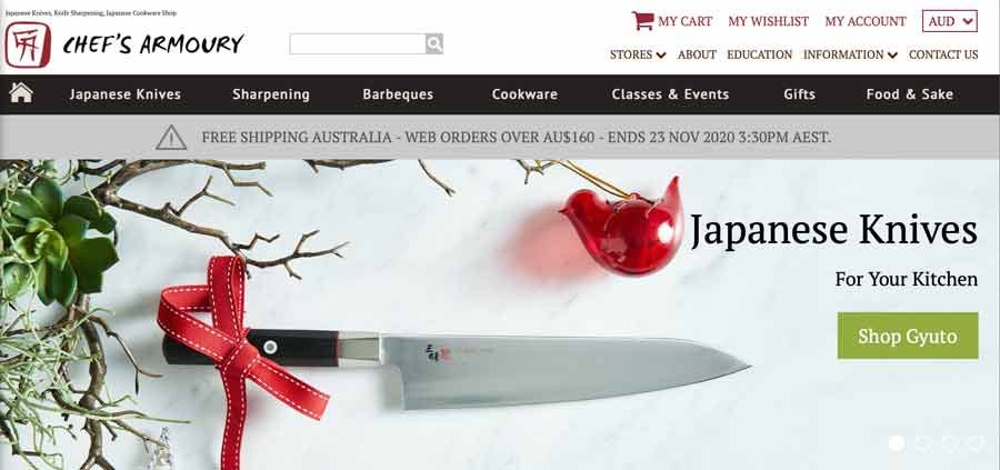 ChefsArmoury - website for Japanese knives in Australia
