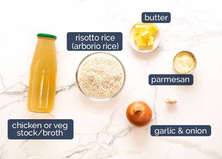 Ingredients in Creamy Baked Risotto