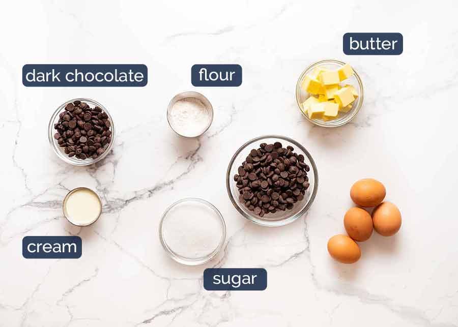 Molten Chocolate Cake ingredients
