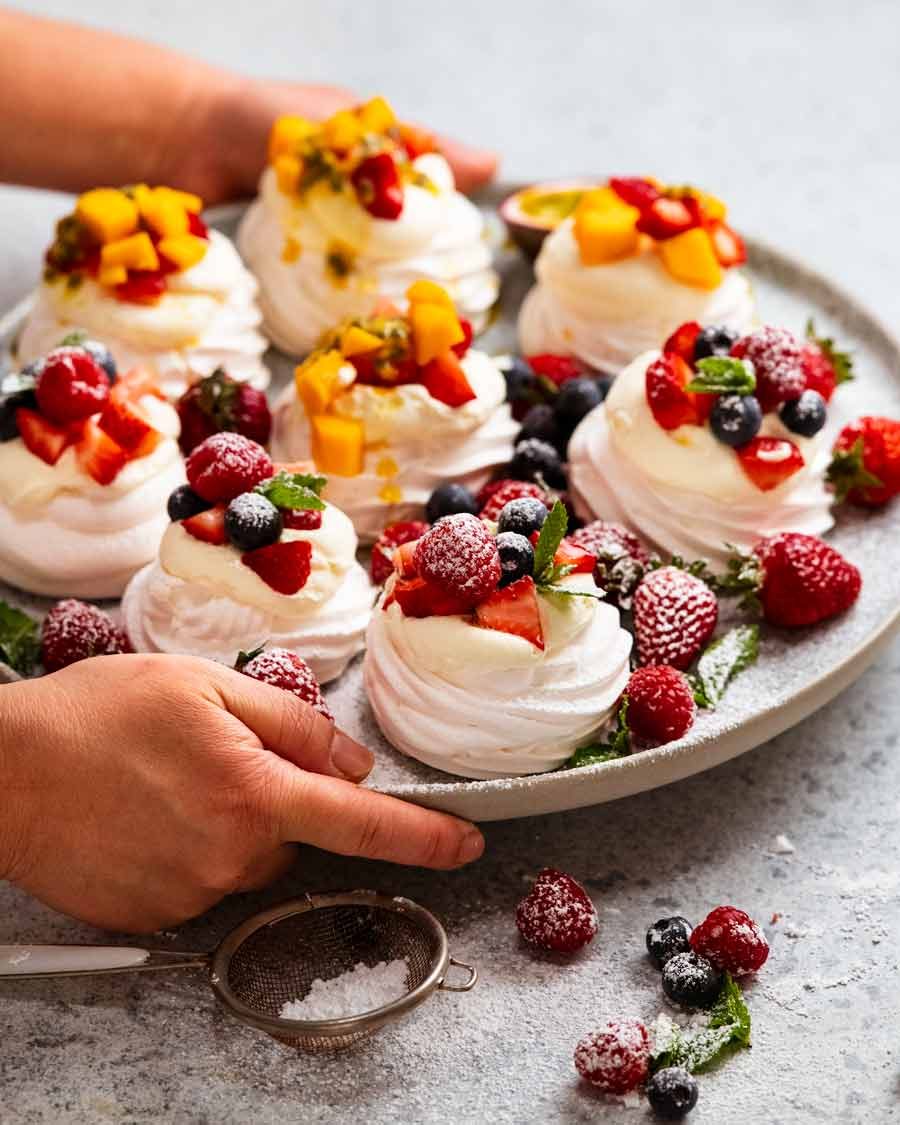 Platter of mini pavlovas