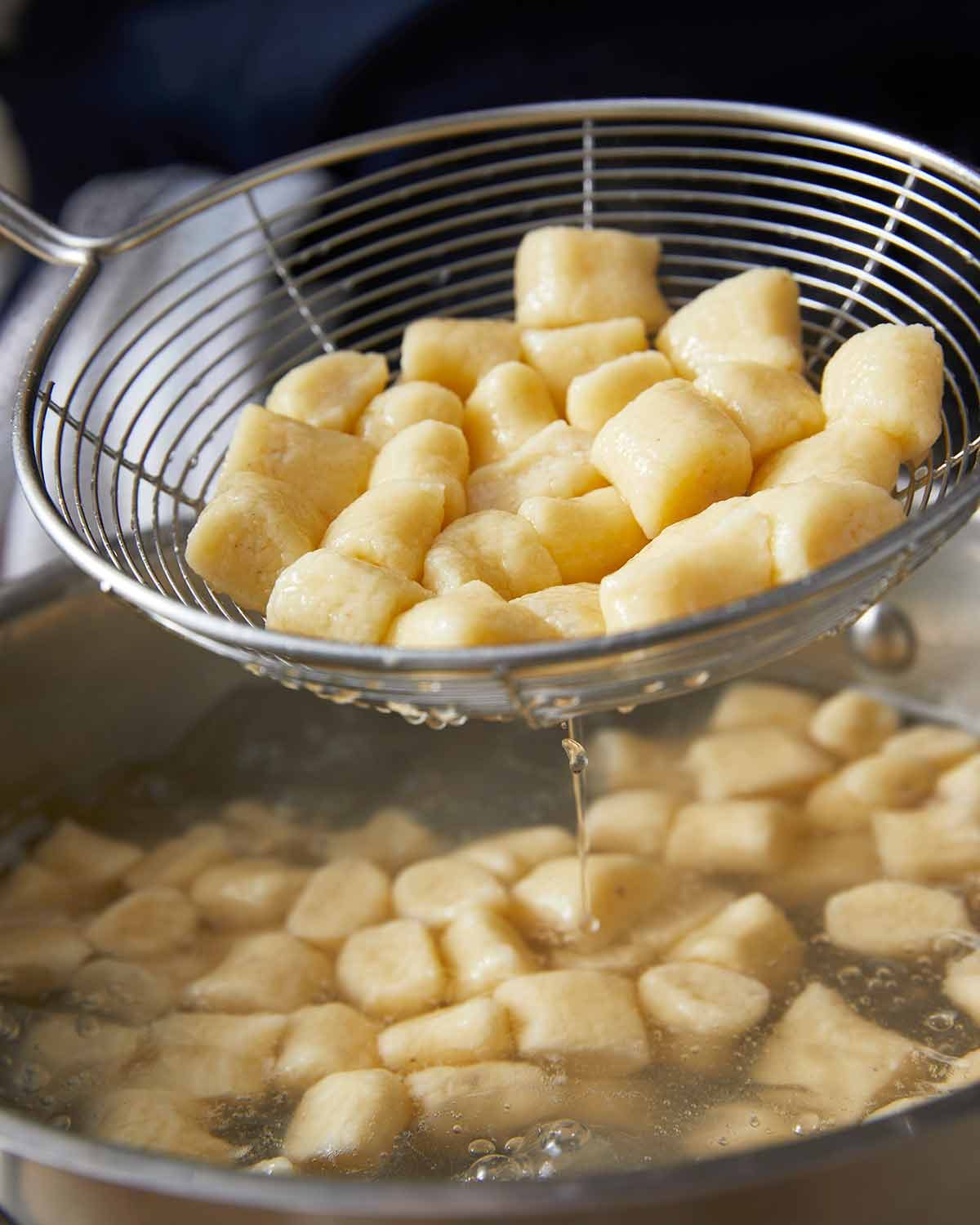 Cooking ricotta gnocchi