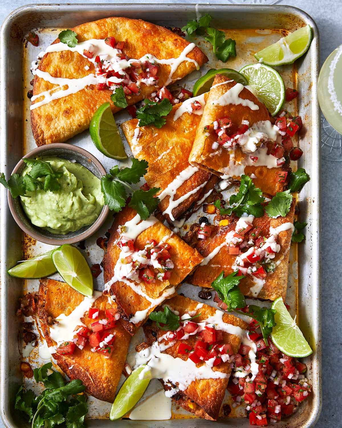 Crispy quesadillas baked in the oven