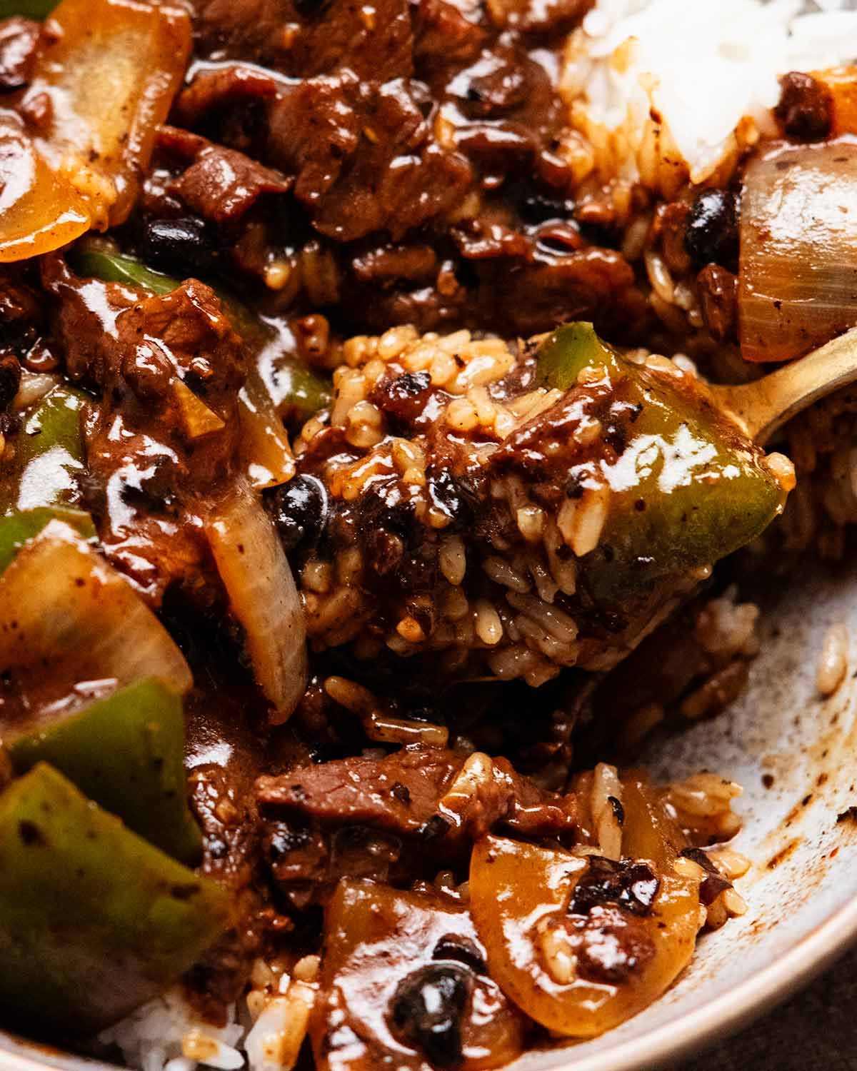 Beef in black bean sauce
