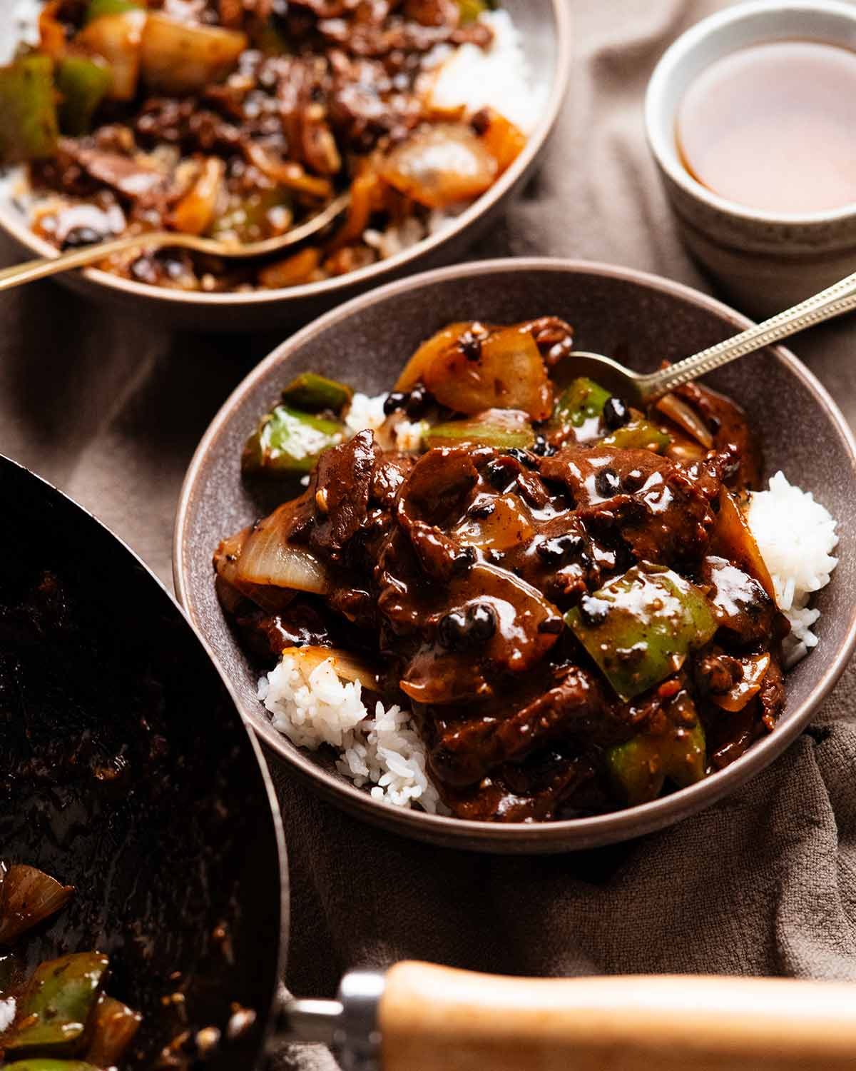 Beef in black bean sauce