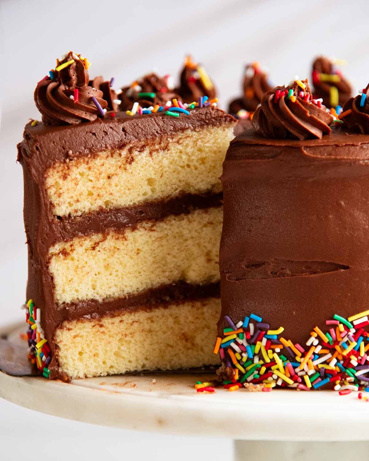 Birthday cake - vanilla sponge with my favourite chocolate frosting