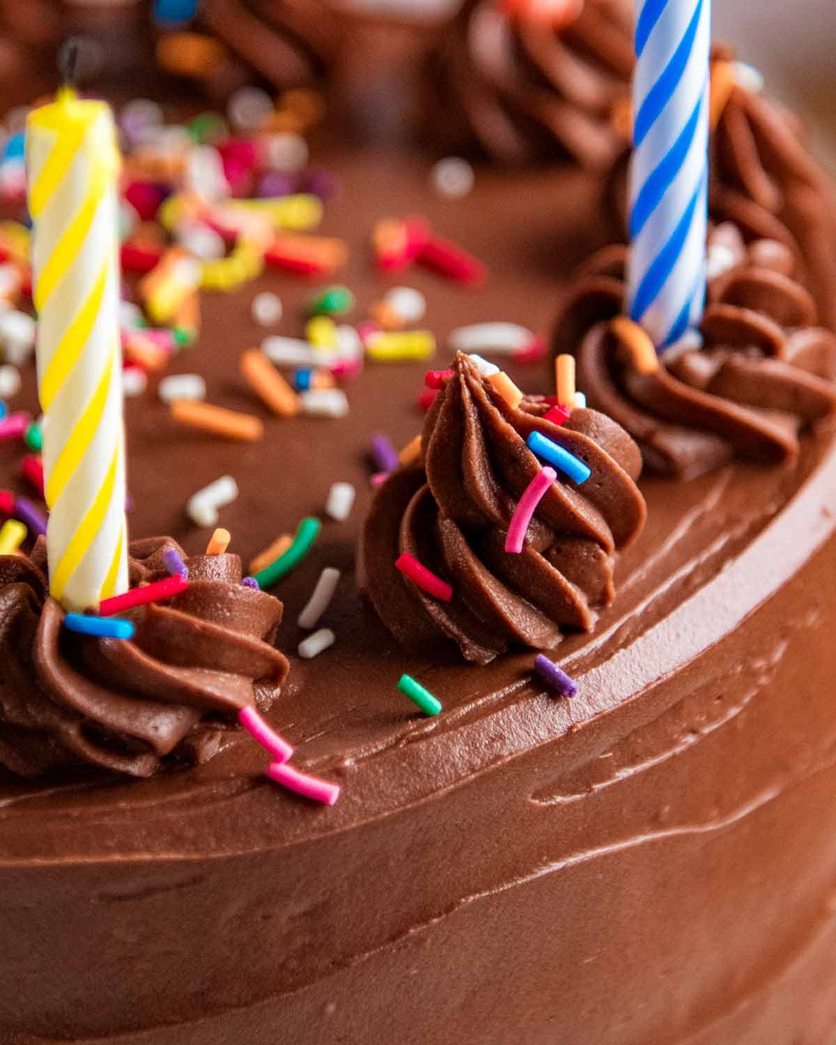 Birthday cake - vanilla sponge with my favourite chocolate frosting