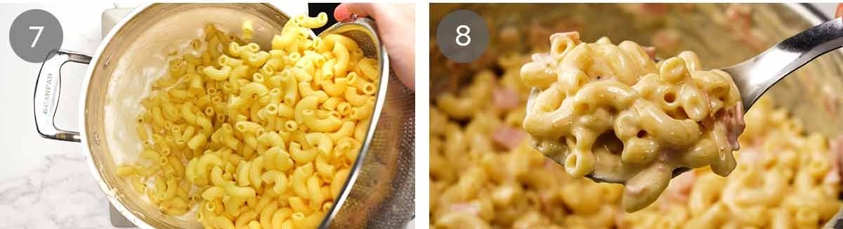 Coquillettes au jambon steps