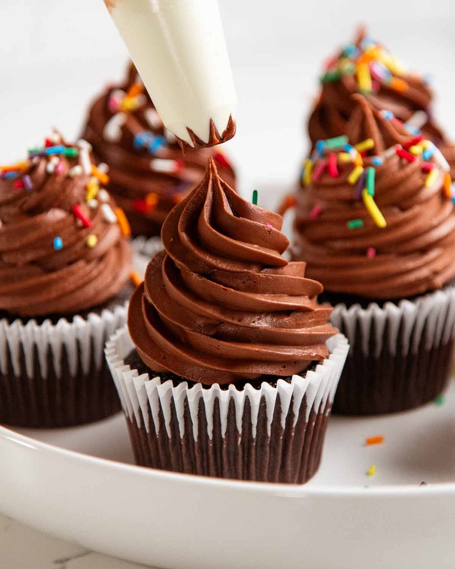 Chocolate Cupcakes with My Favourite Chocolate Frosting
