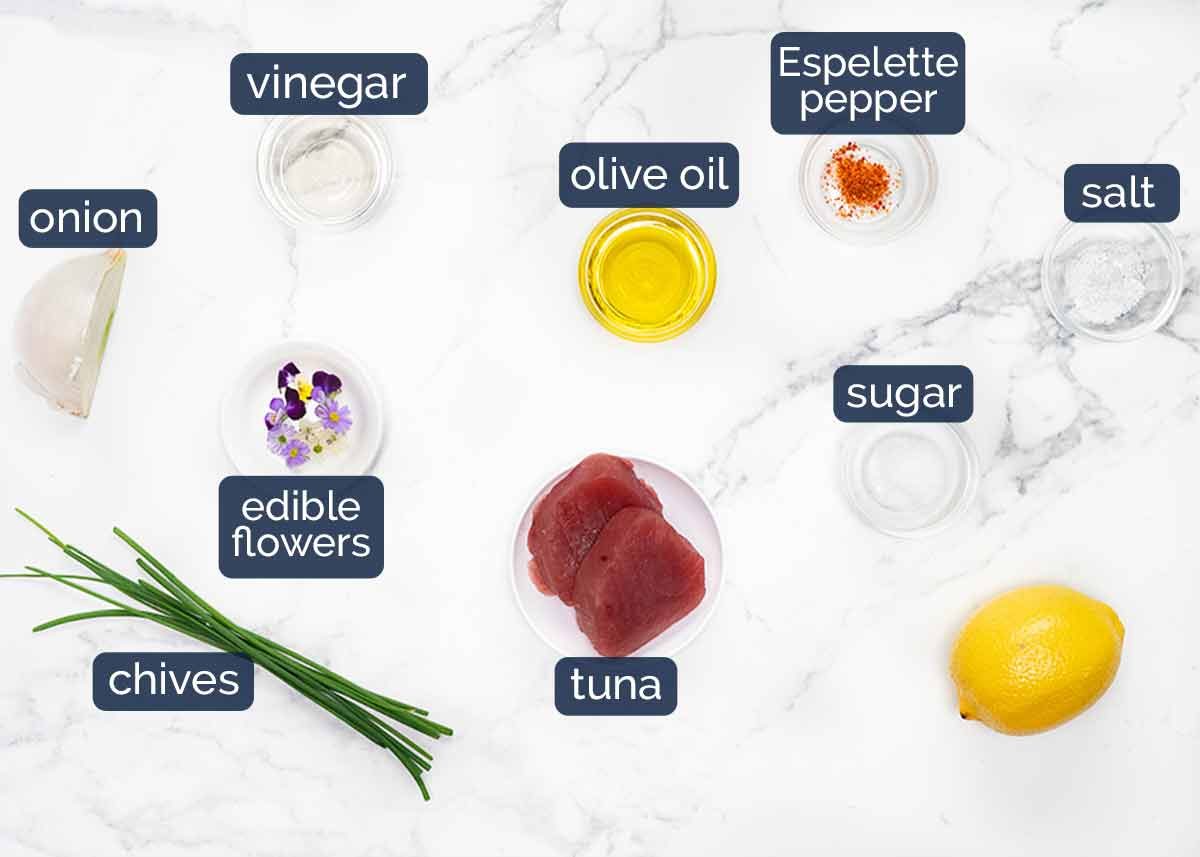 Tuna carpaccio ingredients