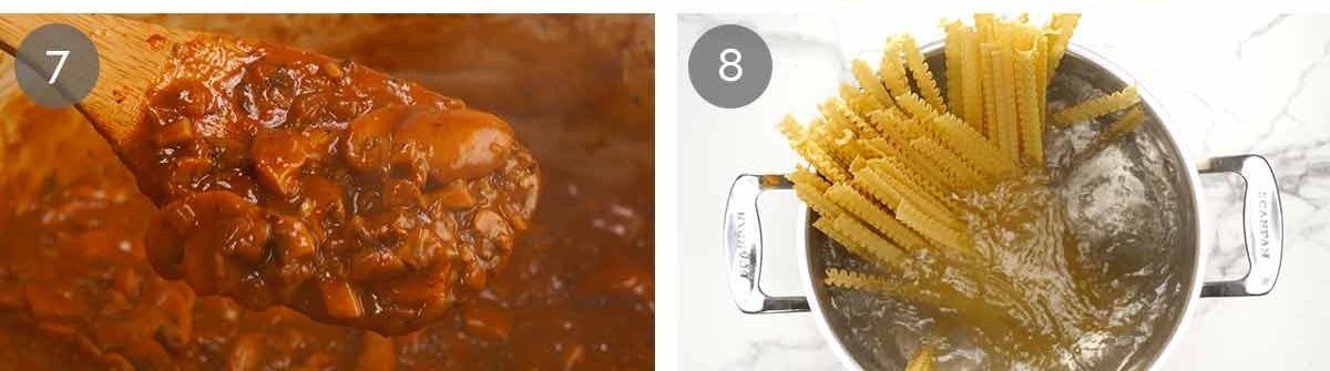 Mushroom ragu - steps