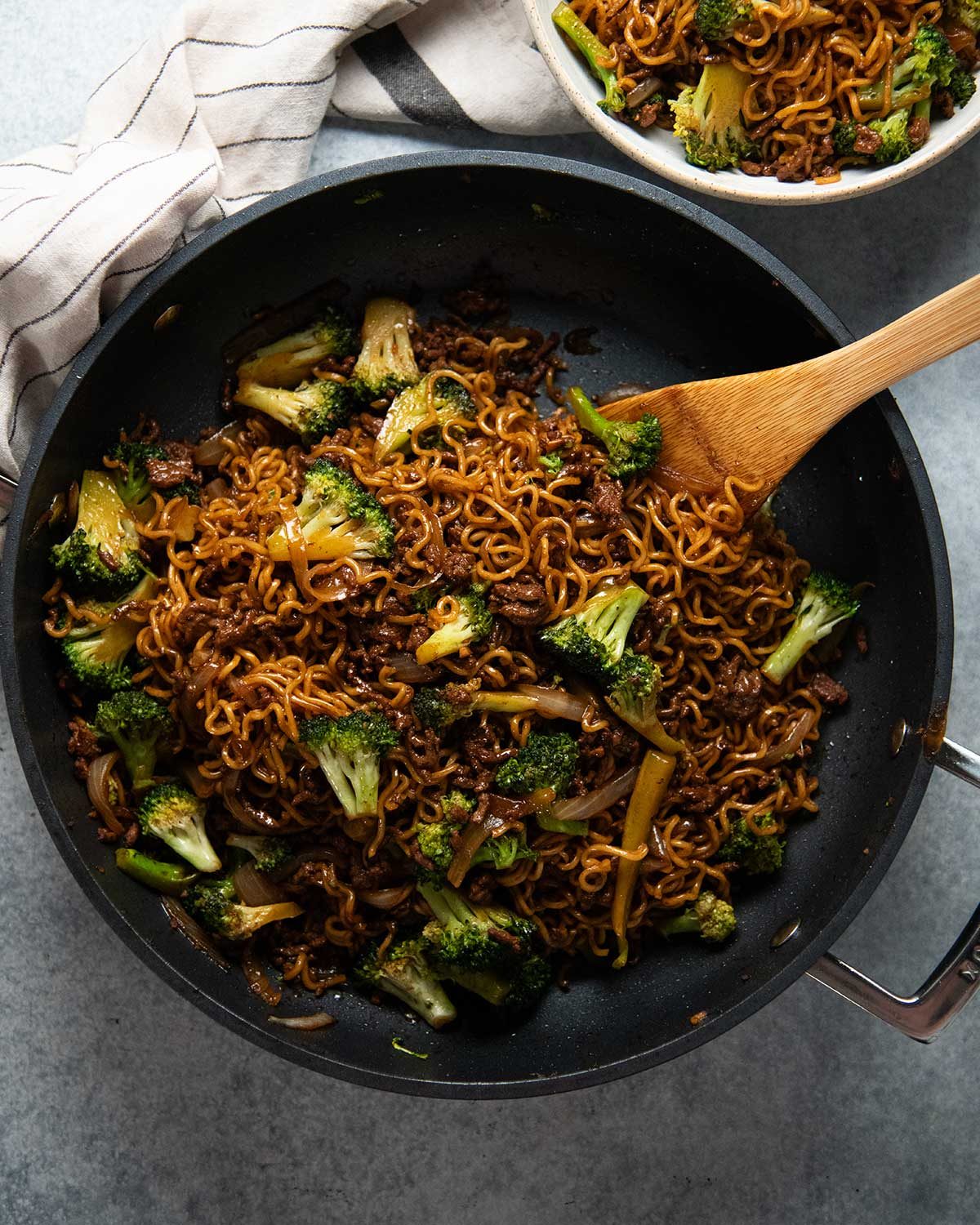One Pan Mongolian Beef Noodles with Broccoli