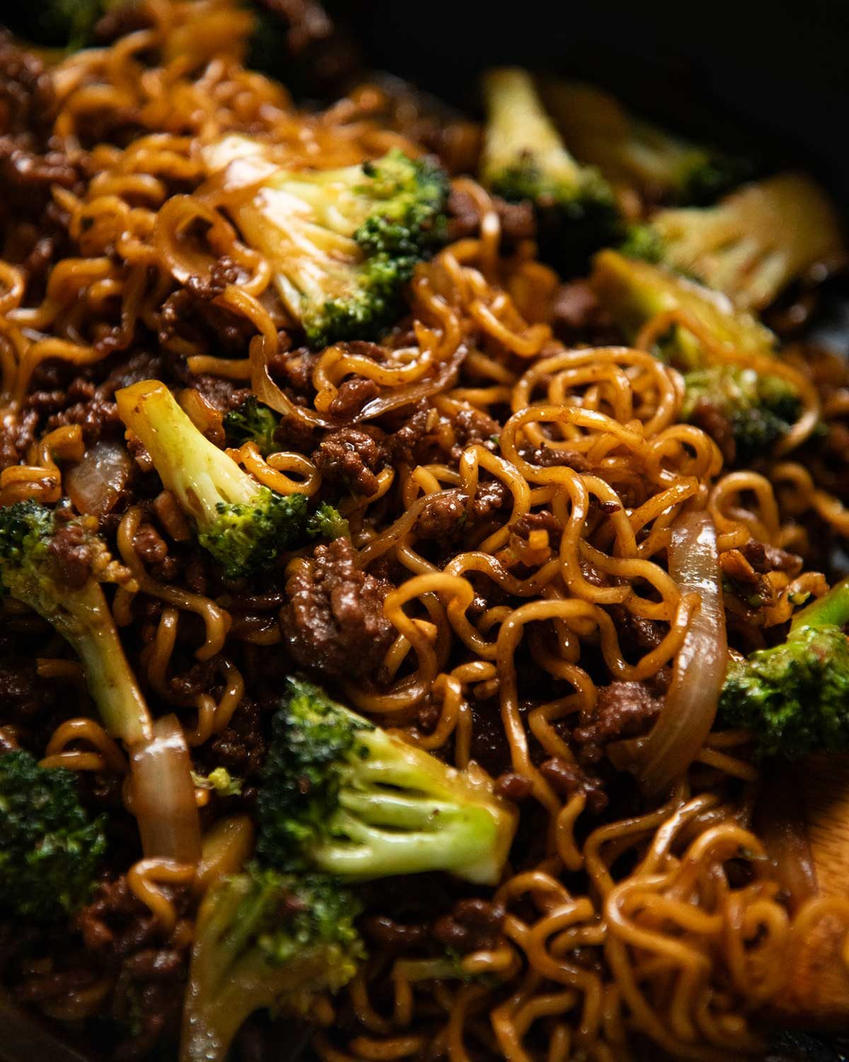 One Pan Mongolian Beef Noodles with Broccoli